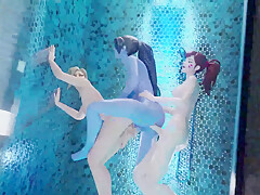 Futa on futa on futa – 3some futanari game wet sex. 3D Overwatch threesome futanari big fucking.